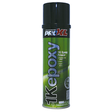 Load image into Gallery viewer, PROXL-1K EPOXY PRIMER AEROSOL (500ML) PRO 1K EPOXY primer gives an excellent adhesion direct on to bare metal and has active rust preventing pigments that provide excellent corrosion resistance. It is also suitable as a welding primer and is very quick drying. Fast drying Excellent corrosion protection High adhesion on zinc coated surfaces Supplied with 2 nozzles Can be used wet-on-wet