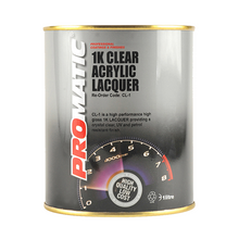 Load image into Gallery viewer, PROMATIC-1K CLEAR ACRYLIC LACQUER (1LT) Products Characteristics Ultra glossy & crystal clear UV and petrol resistant Can be mechanically polished Fast drying Excellent adhesion to waterbased base coats CL-1 is RFU. SKU: CL-1 Category: Promatic Refinish: Lacquers
