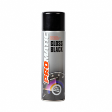 Load image into Gallery viewer, PROMATIC GLOSS BLACK AEROSOL (500ML) Products Characteristics Fast drying product with good spray characteristics Suitable for internal and external use Weather resistant, light proof and UV resistant Scratch and impact resistant Excellent surface hardness and good elasticity Can be mechanically polished