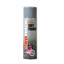Load image into Gallery viewer, PROMATIC GREY PRIMER AEROSOL (500ML) Products Characteristics Excellent corrosion prevention Optimizes the gloss finish of the topcoat Fast drying with good spraying properties and good coverage Excellent adhesion of subsequent topcoat Excellent filling properties and easy to sand Will adhere to wood, metal, aluminium and many other substrates