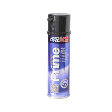 Load image into Gallery viewer, PROXL-PROPRIME AEROSOL (500ML) PROPRIME is a high build flexible primer filler ideally suited for most plastic and metal substrates. Fast drying coating resulting in an easily sanded surface. Drying time of 5-15 minutes per coat. UltraPrime – High build flexible primer Product Benefits Easily sanded, super high build flexible primer Excellent adhesion onto most plastics and metals Highly flexible Fast drying high build primer Supplied with 2 nozzles