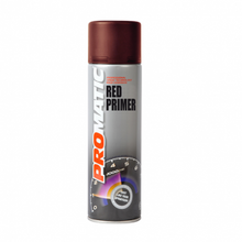 Load image into Gallery viewer, PROMATIC RED PRIMER AEROSOL (500ML) Products Characteristics Excellent corrosion prevention Optimizes the gloss finish of the topcoat Fast drying with good spraying properties and good coverage Excellent adhesion of subsequent topcoat Excellent filling properties and easy to sand Will adhere to wood, metal, aluminium and many other substrates.