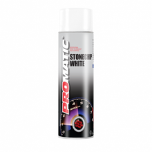 Load image into Gallery viewer, PROMATIC STONECHIP WHITE AEROSOL (500ML) Products Characteristics Excellent corrosion prevention Long lasting elasticity Noise Insulation Excellent adhesion Overcoatable Resistant to acids and alkalines Good weathering resistance