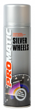 Load image into Gallery viewer, PROMATIC STEEL WHEELS AEROSOL (500ML) Products Characteristics Fast drying product with good spray characteristics Suitable for internal and external use Weather resistant, light proof and UV resistant Good colour and gloss retention Excellent surface hardness and good elasticity Limited fuel-resistance