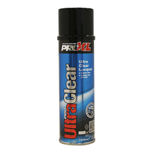 Load image into Gallery viewer, PROXL-ULTRA GLOSS CLEAR LACQUER AEROSOL (500ML) Ultra Clear Lacquer ULTRA CLEAR is the ultimate 1K lacquer giving excellent flow and build with a crystal clear, UV resistant finish. Compatible with waterbased coatings. Drying time of 30-60 minutes. Can be mechanically polished after 24 hours. • Superior Gloss • Excellent flow and build
